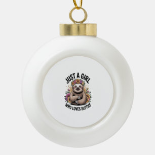 Nur ein Mädchen, die Liebe schläft Keramik Kugel-Ornament