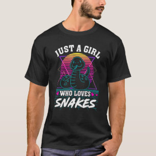 Nur ein Mädchen, die Liebe Schlangen Retro 80er St T-Shirt