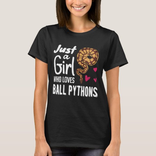 Nur ein Mädchen, die Lieben Ball Python T-Shirt Sc (Vorderseite)