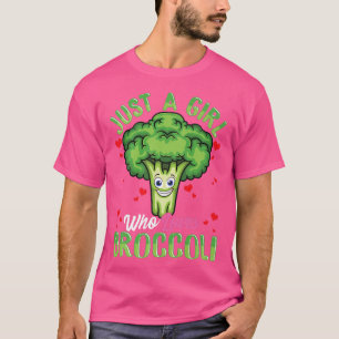 Nur ein Mädchen, die Lieben Broccoli Mittagessen L T-Shirt
