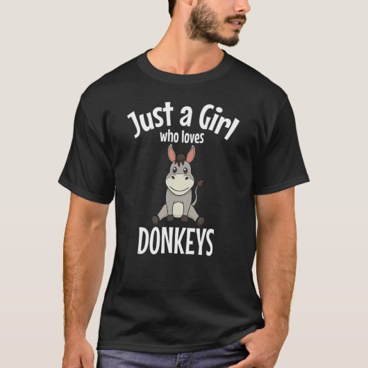 Nur ein Mädchen, die Lieben Donkeys Mule Bauer Her T-Shirt (Vorderseite)