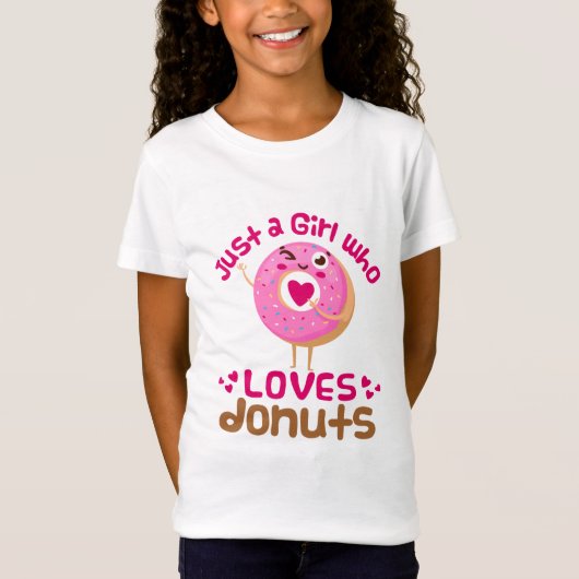 Nur ein Mädchen, die Lieben Donuts Donut Lover T-Shirt (Vorderseite)