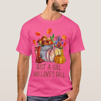 Nur ein Mädchen, die Lieben fallen Pumpkin Gewürz  T-Shirt