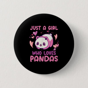 Nur ein Mädchen, die Lieben Pandas Funny Zitat Nie Button