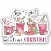 Nur ein Mädchen, die Weihnachts-Coffee Spaß trendy Aufkleber (Vorderseite)