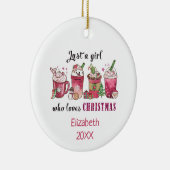 Nur ein Mädchen, die Weihnachts-Coffee Spaß trendy Keramik Ornament (Rechts)