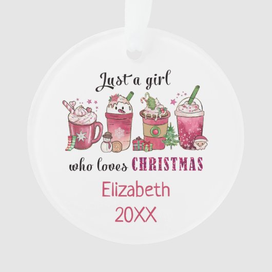 Nur ein Mädchen, die Weihnachts-Coffee Spaß trendy Ornament (Vorderseite)