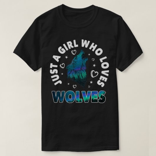 Nur ein Mädchen, die Wolves Funny Wolf Lover Wome T-Shirt (Design vorne)