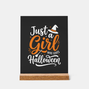 Nur ein Mädchen Halloween-Vektorkunst Acrylschild