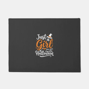 Nur ein Mädchen Halloween-Vektorkunst Fußmatte