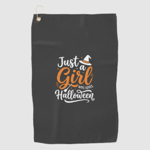 Nur ein Mädchen Halloween-Vektorkunst Golfhandtuch