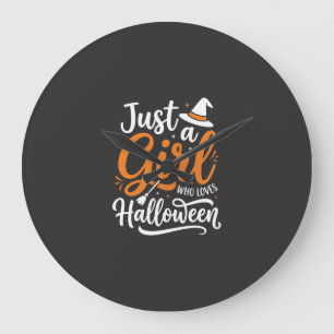 Nur ein Mädchen Halloween-Vektorkunst Große Wanduhr
