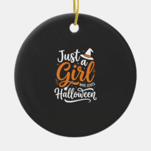 Nur ein Mädchen Halloween-Vektorkunst Keramik Ornament