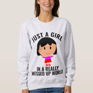 NUR EIN MÄDCHEN IN EINEM MESSEL AUFGESCHLOSSENEN W SWEATSHIRT