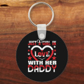 Nur ein Mädchen in Liebe mit ihrem Papa Valentine Schlüsselanhänger (Vorderseite)