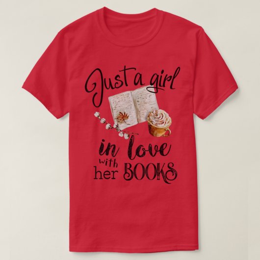 Nur ein Mädchen in Liebe mit ihren Büchern lustig T-Shirt (Design vorne)
