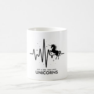 Nur Ein Mädchen Liebe für Einhörner Herzschlag Kaffeetasse