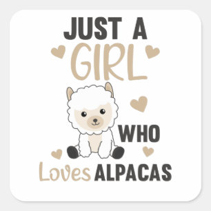 Nur ein Mädchen Lieben Alpakas - Sweet Alpaca Quadratischer Aufkleber