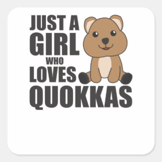 Nur ein Mädchen Lieben The Quokka - Sweet Quokka Quadratischer Aufkleber