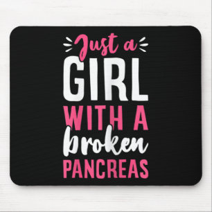 Nur ein Mädchen mit einem kaputten Bauchspeicheldr Mousepad