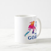 Nur ein Mädchen mit Goals Hockey Wasserfarbe Kaffeetasse (VorderseiteRechts)