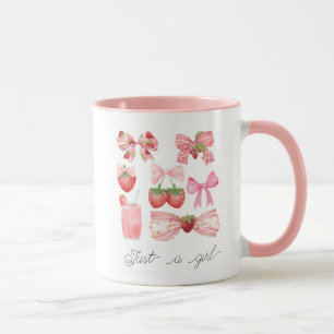 Nur ein Mädchen Strawberry Croquette Bow Ästhetik Tasse