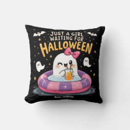 Nur ein Mädchen Wartete zu Halloween Spooky Summer Kissen