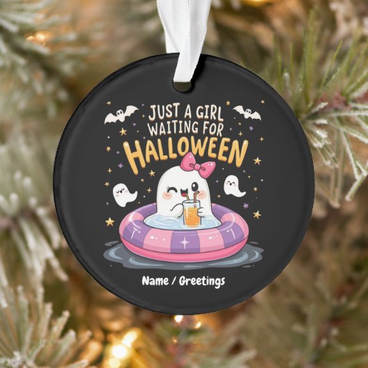Nur ein Mädchen Wartete zu Halloween Spooky Summer Ornament (Baum)