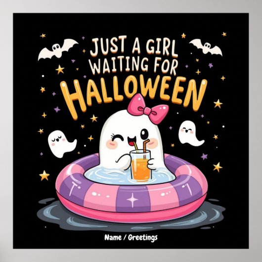 Nur ein Mädchen Wartete zu Halloween Spooky Summer Poster (Vorne)