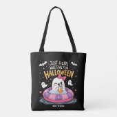 Nur ein Mädchen Wartete zu Halloween Spooky Summer Tasche (Rückseite)