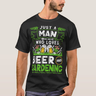 Nur ein Mann, der Biergartenarbeit liebt, lustiger T-Shirt