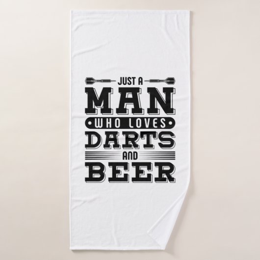 Nur ein Mann, der Darts und Bier Lieben Badehandtuch (Badehandtuch)