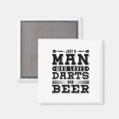 Nur ein Mann, der Darts und Bier Lieben Magnet (Vorderseite/Rückseite)