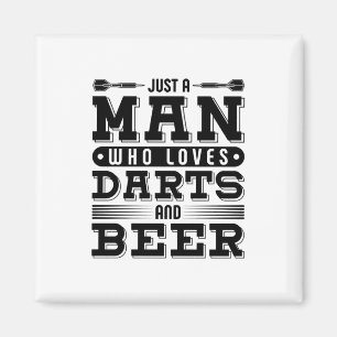 Nur ein Mann, der Darts und Bier Lieben Magnet