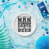 Nur ein Mann, der Darts und Bier Lieben Pappteller (Party)