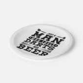 Nur ein Mann, der Darts und Bier Lieben Pappteller (Schrägansicht)