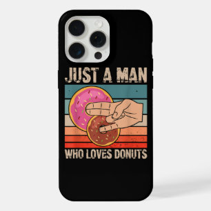 Nur ein Mann, der Donuts liebt 2 im Pinky 1 im T iPhone 15 Pro Max Hülle