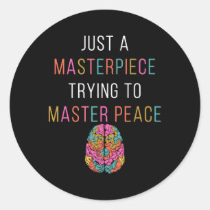 Nur ein Masterpiece Mental Health Awareness Green  Runder Aufkleber