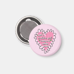 Nur ein Matcha-Mädchen Herz Ästhetik – Rosa Süß  Magnet