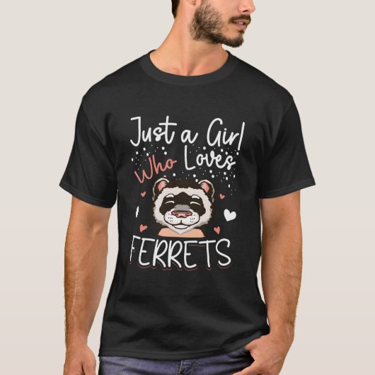 Nur ein Mensch, der Frettchen liebt Wiesel T-Shirt (Vorderseite)