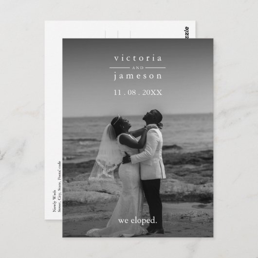 Nur ein modernes klassisches Party für Hochzeiten Postkarte (Vorne/Hinten)