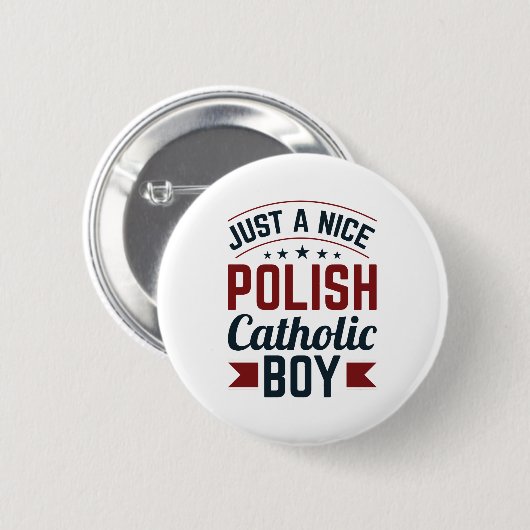 Nur ein netter polnischer Katholischer Junge Button (Vorne & Hinten)
