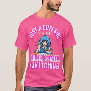 Nur ein Niedliches Mädchen, das Anime Ramen und Sk T-Shirt