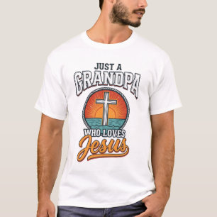 Nur ein Opa, der Jesus liebt, Vintage-Kreuz-Shirt T-Shirt