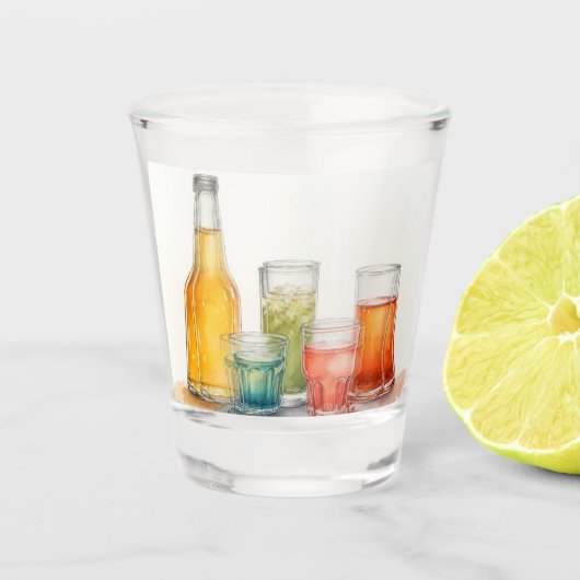 Nur ein paar Drinks Schnapsglas (Vorderseite)