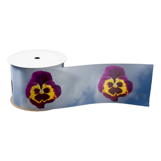 Nur ein Pansy Blossom + Ihr Text & Ideen Satinband (Spule)