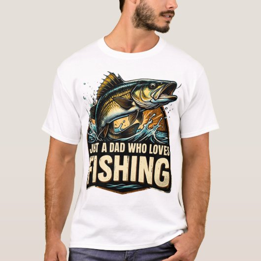Nur ein Papa, der Angeln liebt T-Shirt (Vorderseite)