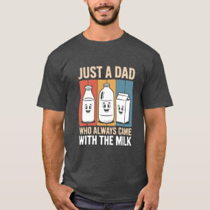Nur ein Papa Milch Retro Vintage Lustiger Vatertag T-Shirt