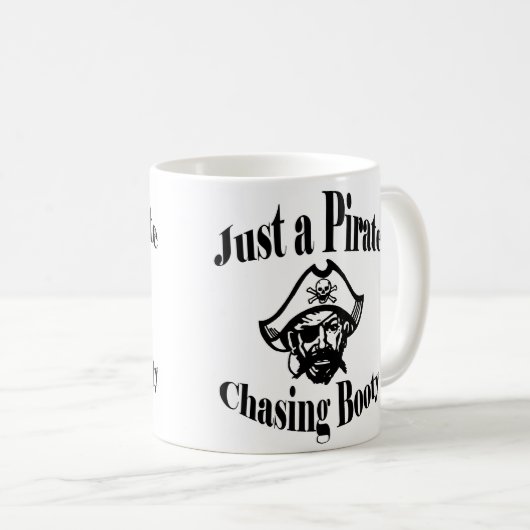 Nur ein Piratenjäger-Hintern - Schwarzes Gesicht Kaffeetasse (VorderseiteRechts)