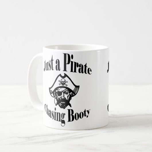 Nur ein Piratenjäger-Hintern - Schwarzes Gesicht Kaffeetasse (Vorderseite Links)